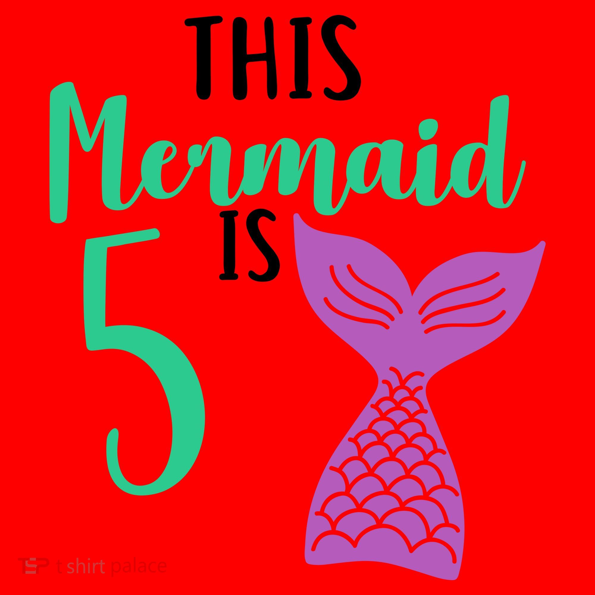 This Mermaid Is 5 Years Old Birthday Santa Hat