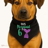 This Mermaid Is 6 Years Old Birthday USA-Made Doggie Bandana thumb 1