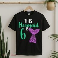 This Mermaid Is 6 Years Old Birthday T-Shirt thumb 2