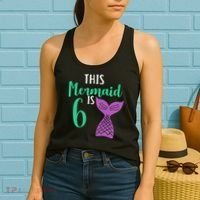 This Mermaid Is 6 Years Old Birthday Women's Tank Top thumb 2