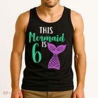 This Mermaid Is 6 Years Old Birthday Tank Top thumb 3