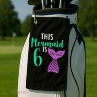 This Mermaid Is 6 Years Old Birthday Golf Towel thumb 2
