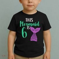 This Mermaid Is 6 Years Old Birthday Toddler T-Shirt thumb 2
