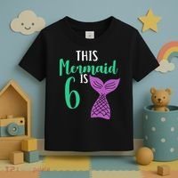 This Mermaid Is 6 Years Old Birthday Toddler T-Shirt thumb 3