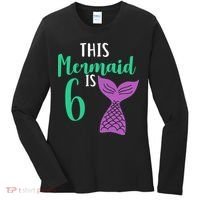 This Mermaid Is 6 Years Old Birthday Women's Long Sleeve Shirt thumb 0