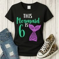 This Mermaid Is 6 Years Old Birthday Women's T-Shirt thumb 3