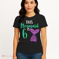 This Mermaid Is 6 Years Old Birthday Women's T-Shirt thumb 4