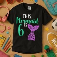 This Mermaid Is 6 Years Old Birthday Kids T-Shirt thumb 3