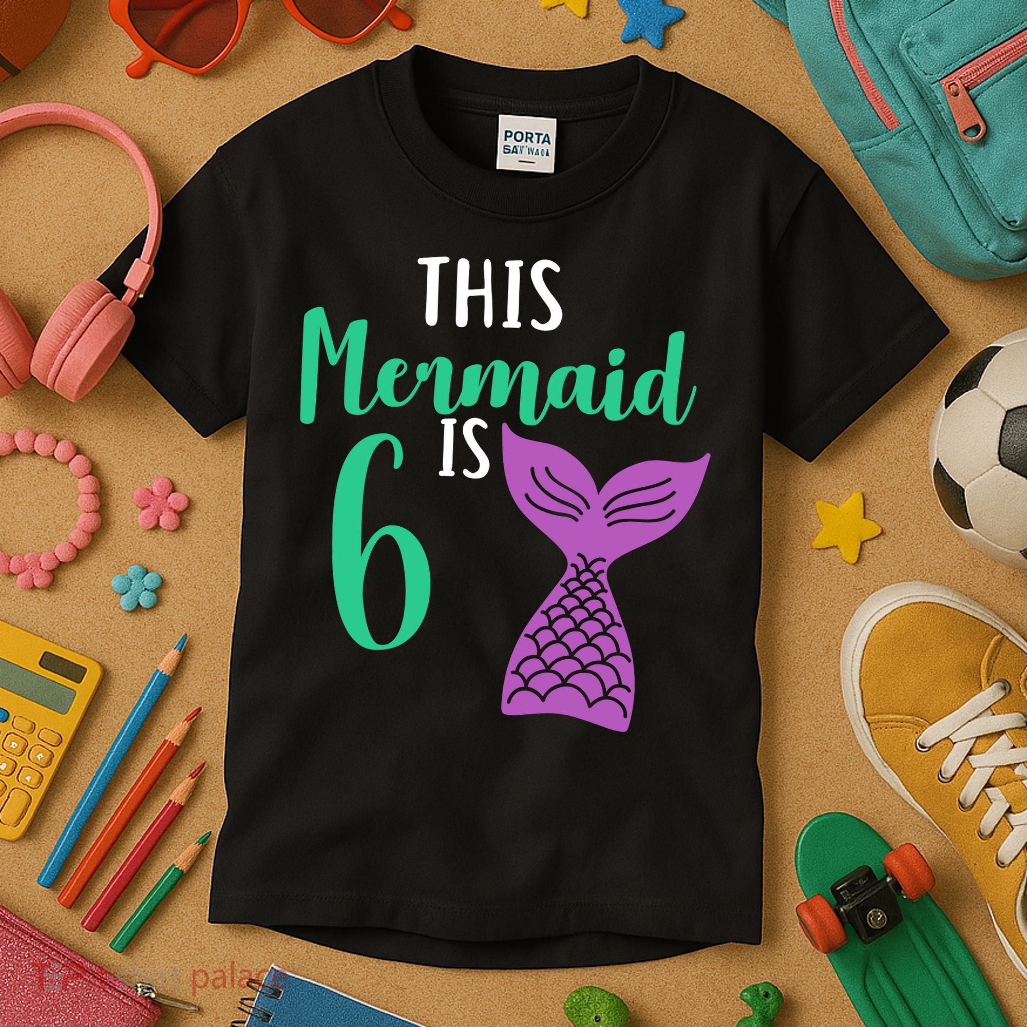 This Mermaid Is 6 Years Old Birthday Kids T-Shirt