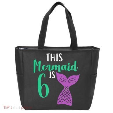 This Mermaid Is 6 Years Old Birthday Tote Bag