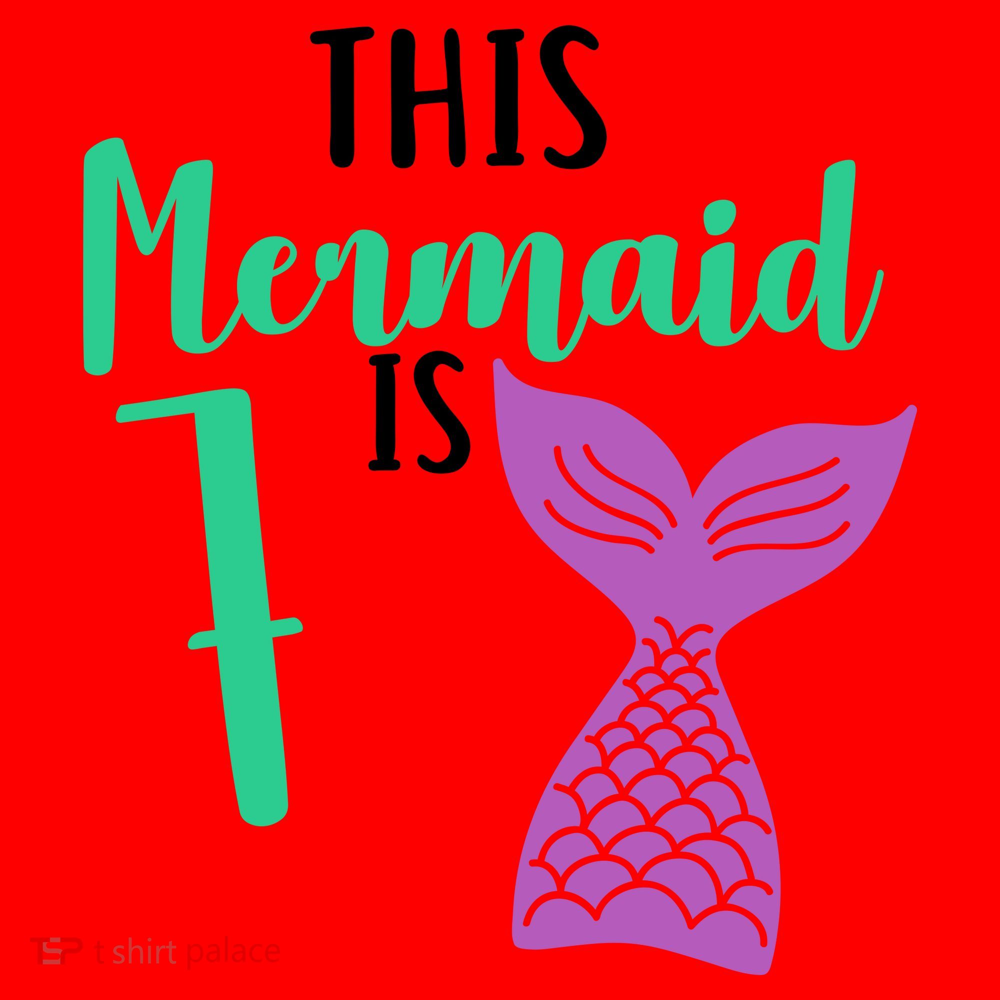 This Mermaid Is 7 Years Old Birthday Santa Hat
