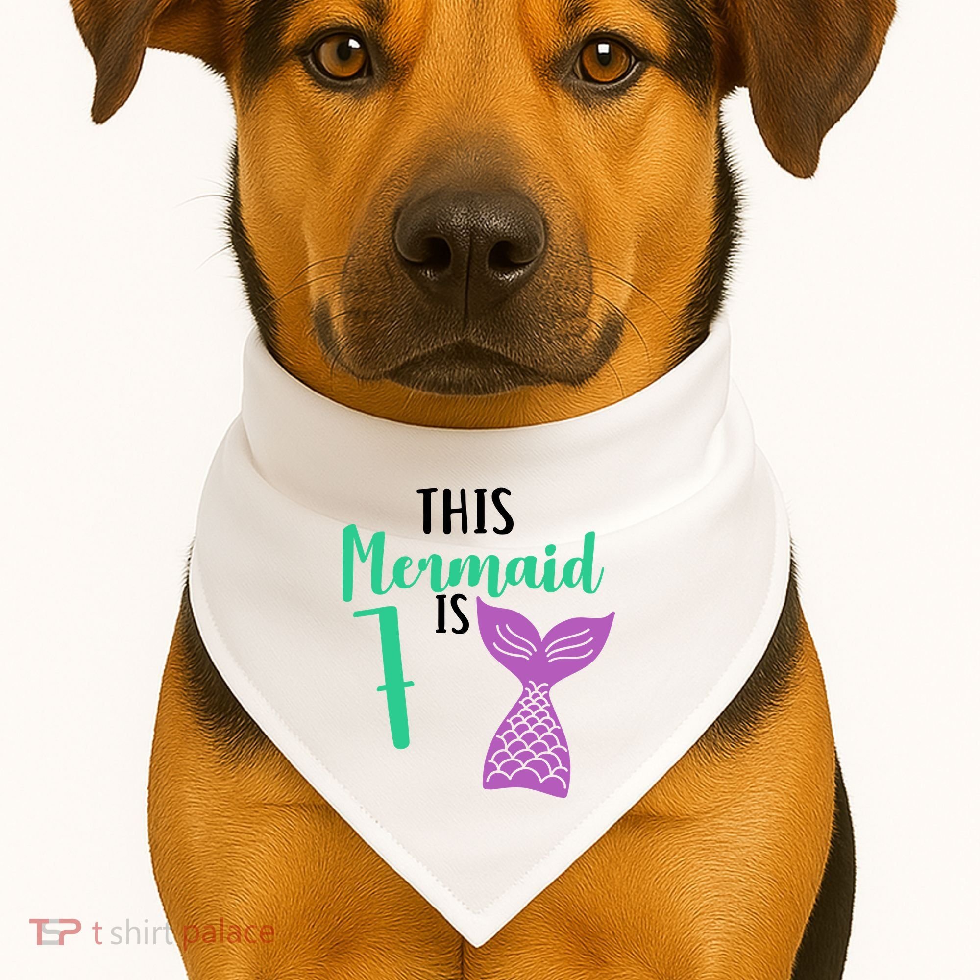This Mermaid Is 7 Years Old Birthday USA-Made Doggie Bandana