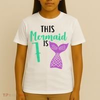 This Mermaid Is 7 Years Old Birthday T-Shirt thumb 4