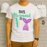 This Mermaid Is 7 Years Old Birthday T-Shirt thumb 6