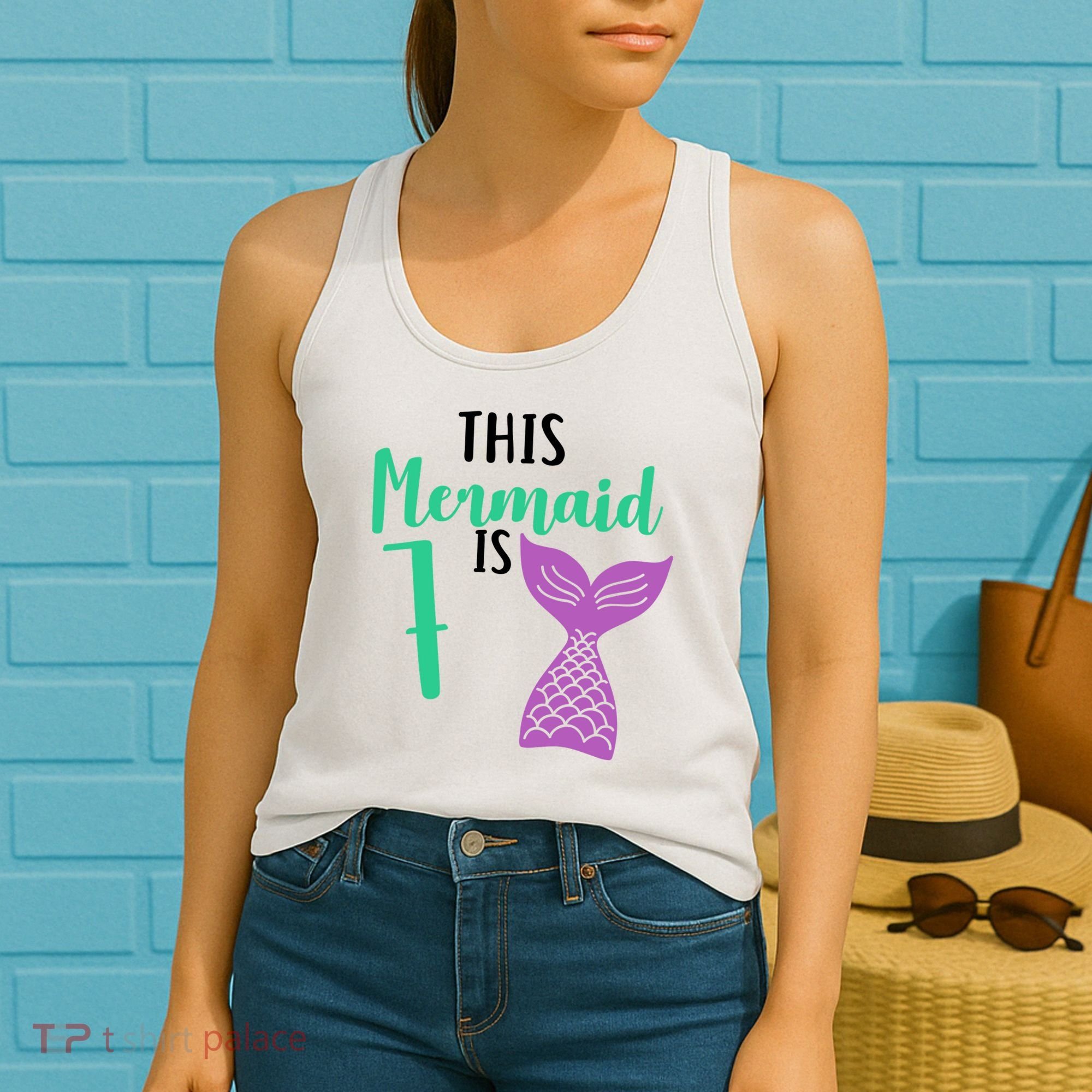 This Mermaid Is 7 Years Old Birthday Women's Tank Top