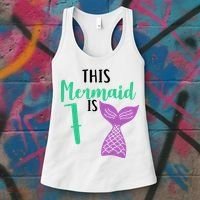 This Mermaid Is 7 Years Old Birthday Women's Tank Top thumb 3