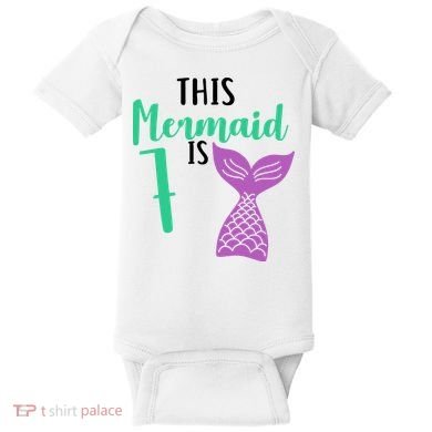 This Mermaid Is 7 Years Old Birthday Baby Bodysuit