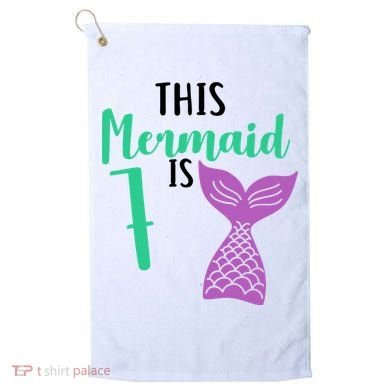 This Mermaid Is 7 Years Old Birthday Golf Towel