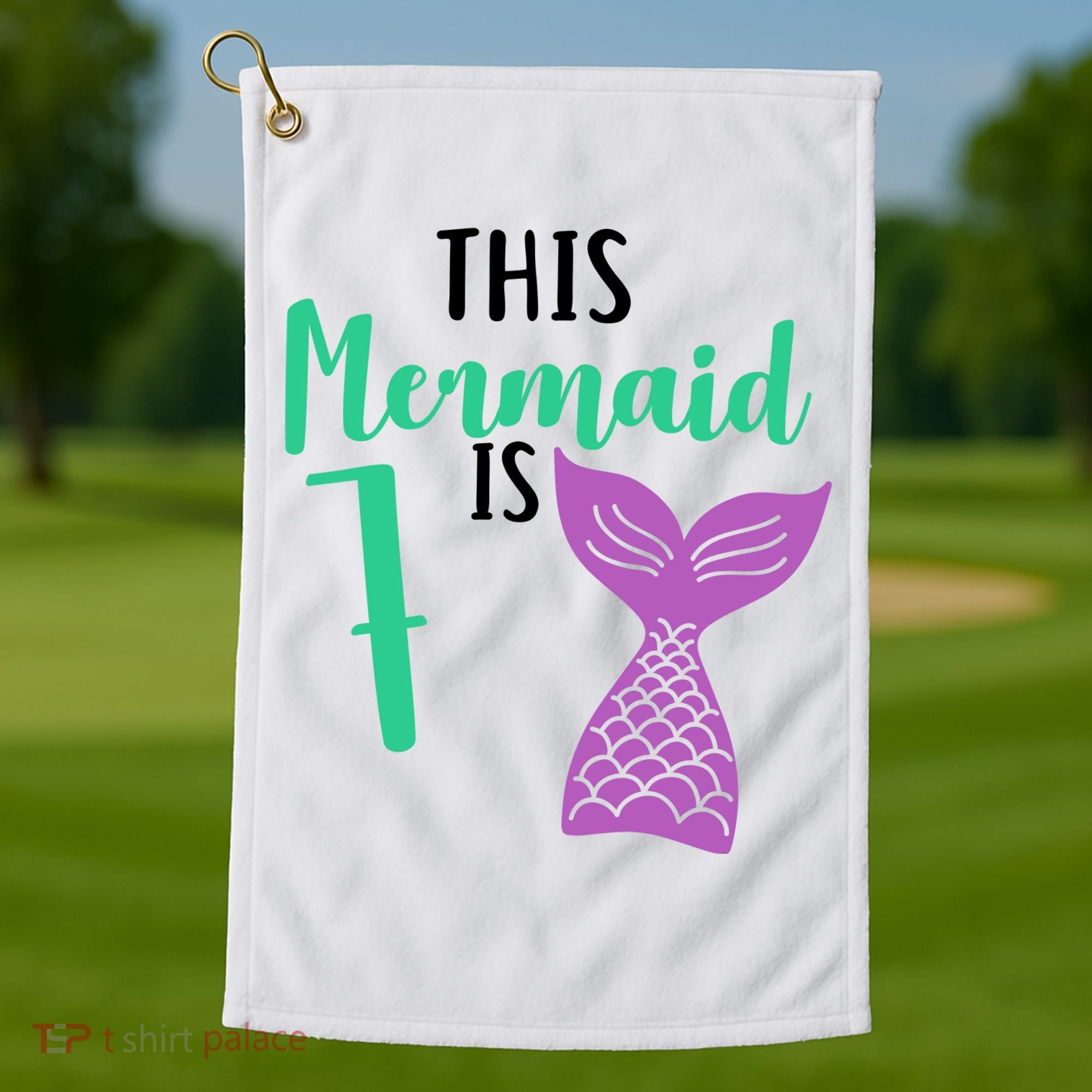 This Mermaid Is 7 Years Old Birthday Golf Towel