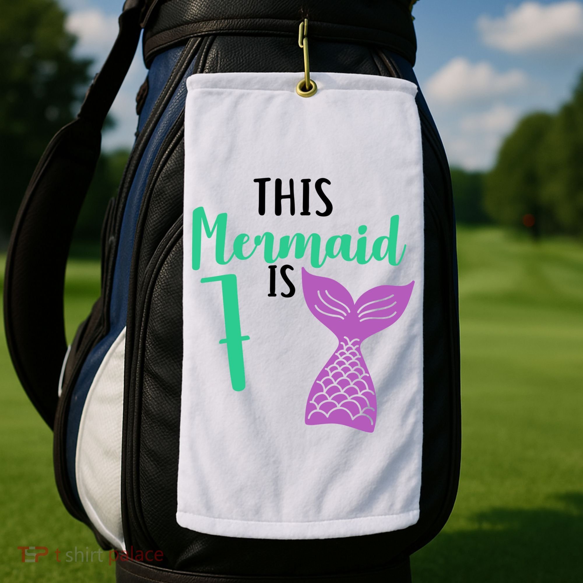 This Mermaid Is 7 Years Old Birthday Golf Towel