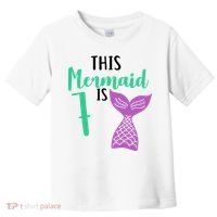 This Mermaid Is 7 Years Old Birthday Toddler T-Shirt thumb 0