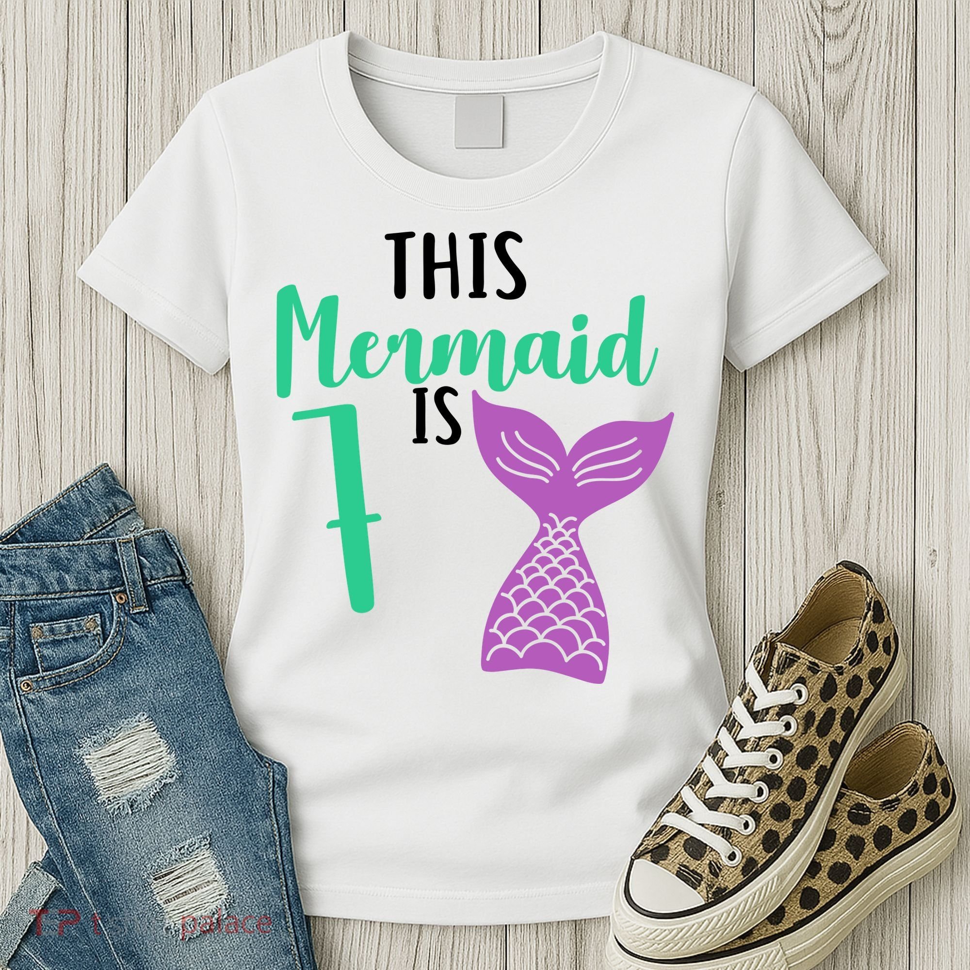 This Mermaid Is 7 Years Old Birthday Women's T-Shirt