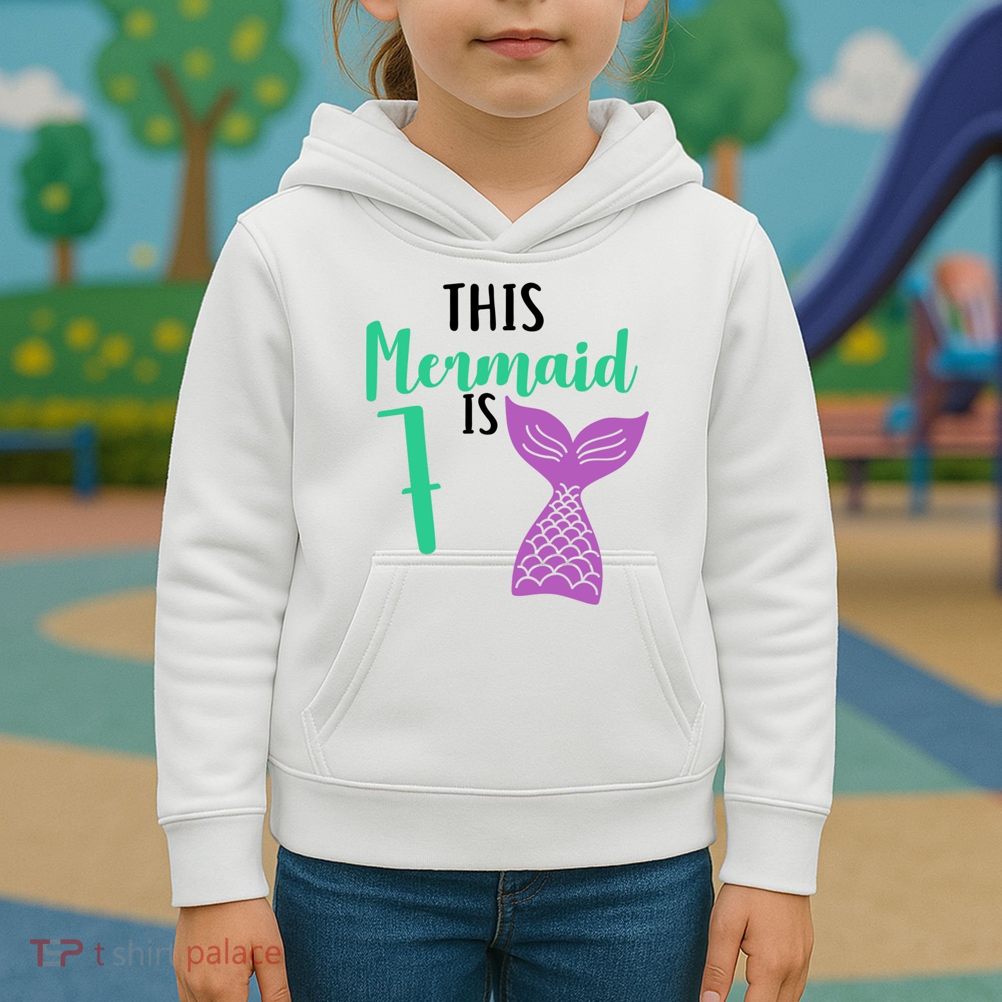 This Mermaid Is 7 Years Old Birthday Kids Hoodie