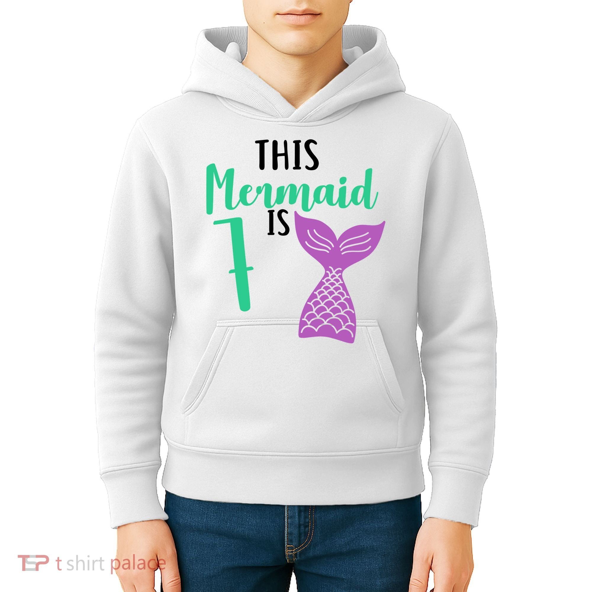 This Mermaid Is 7 Years Old Birthday Kids Hoodie