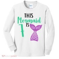 This Mermaid Is 7 Years Old Birthday Kids Long Sleeve Shirt thumb 0