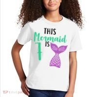This Mermaid Is 7 Years Old Birthday Kids T-Shirt thumb 2