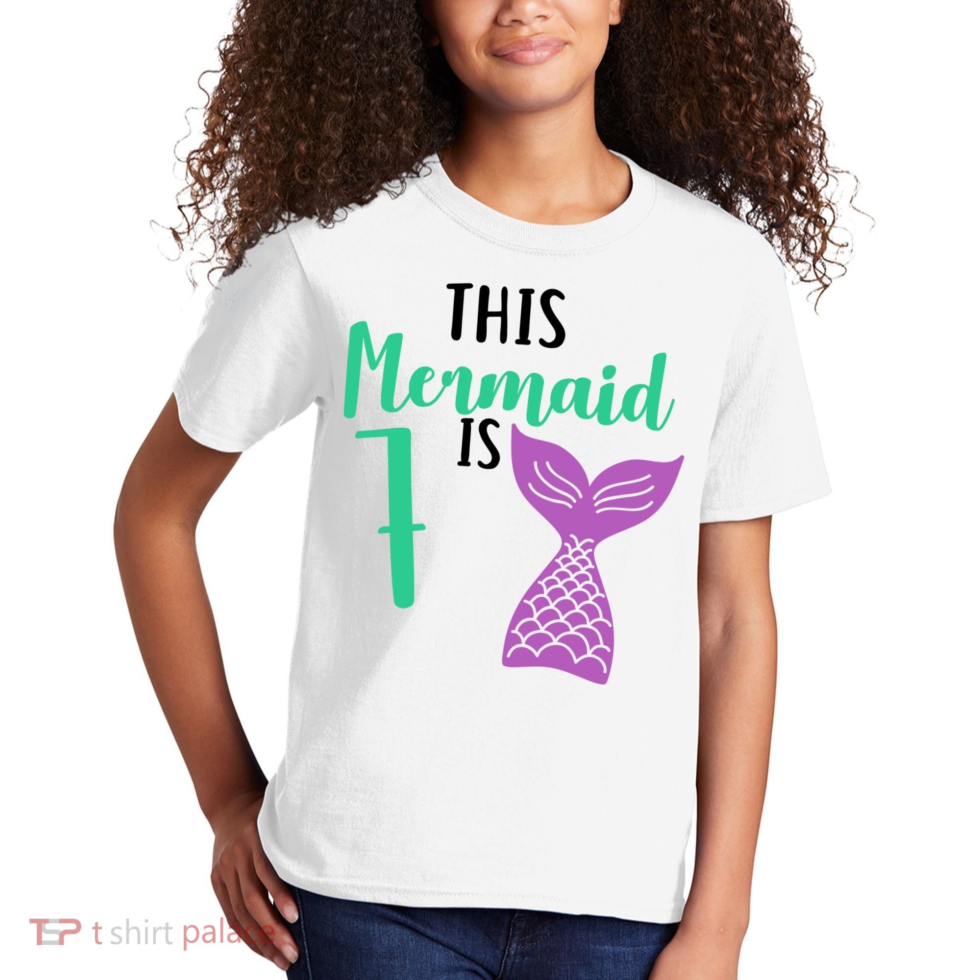 This Mermaid Is 7 Years Old Birthday Kids T-Shirt