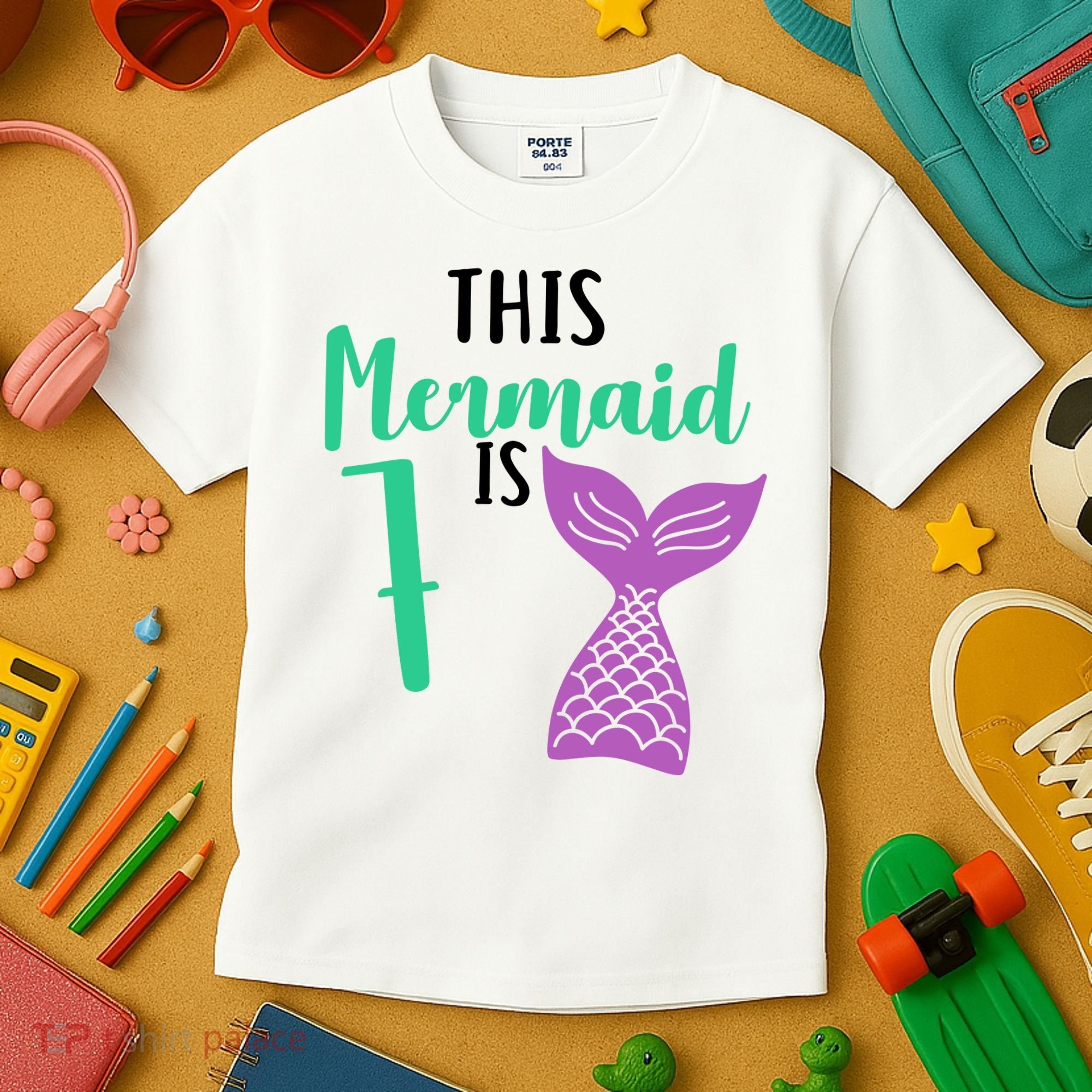 This Mermaid Is 7 Years Old Birthday Kids T-Shirt