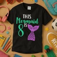 This Mermaid Is 8 Years Old Birthday Kids T-Shirt thumb 3