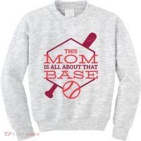 This Mom Is All About That Base Kids Sweatshirt thumb 0