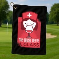 This Nurse Needs A Glass Golf Towel thumb 1