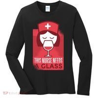 This Nurse Needs A Glass Women's Long Sleeve Shirt thumb 0