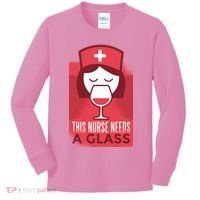 This Nurse Needs A Glass Kids Long Sleeve Shirt thumb 0