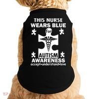 This Nurse Wears Blue For Autism Awareness Doggie Tank thumb 0