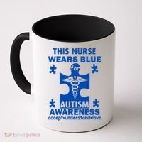 This Nurse Wears Blue For Autism Awareness Coffee Mug thumb 0