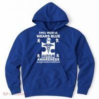 This Nurse Wears Blue For Autism Awareness Hoodie thumb 0
