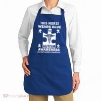 This Nurse Wears Blue For Autism Awareness Apron thumb 2