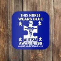 This Nurse Wears Blue For Autism Awareness Coaster thumb 0