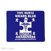 This Nurse Wears Blue For Autism Awareness Mousepad thumb 0