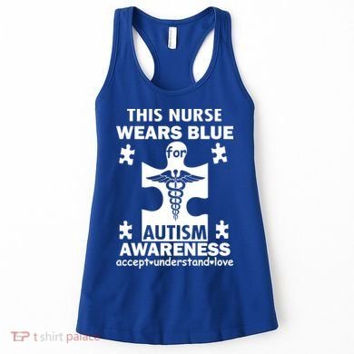 This Nurse Wears Blue For Autism Awareness Women's Tank Top