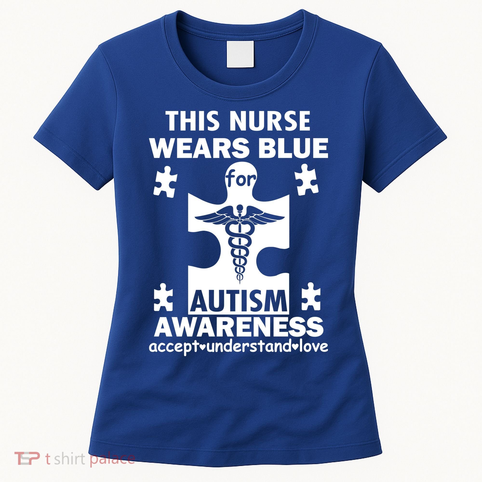 This Nurse Wears Blue For Autism Awareness Women's T-Shirt