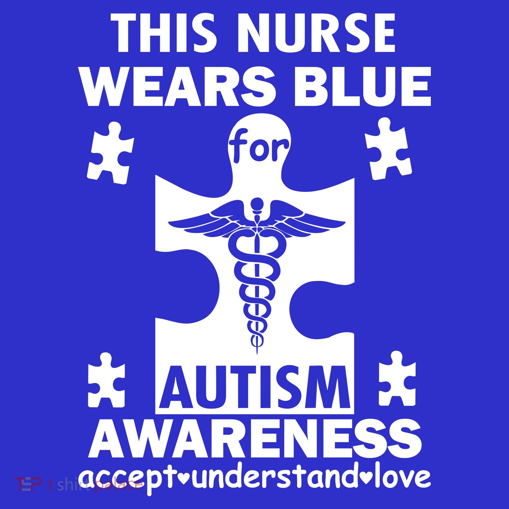 This Nurse Wears Blue For Autism Awareness Kids T-Shirt
