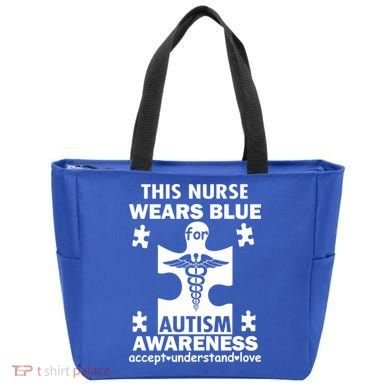 This Nurse Wears Blue For Autism Awareness Tote Bag
