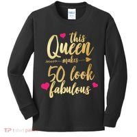 This Queen Makes 50 Look Fabulous  Kids Long Sleeve Shirt thumb 0