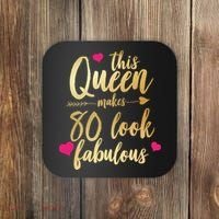 This Queen Makes 80 Look Fabulous Coaster thumb 0