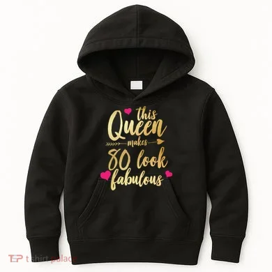 This Queen Makes 80 Look Fabulous Kids Hoodie
